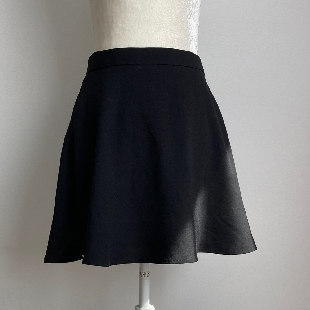 Express Elegant Black Lined Skater Skirt